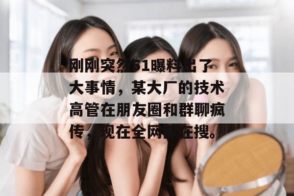 刚刚突然51曝料出了大事情，某大厂的技术高管在朋友圈和群聊疯传，现在全网都在搜。